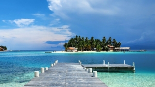  Ile de l'archipel des San Blas, eau turquoise et sable blanc. 